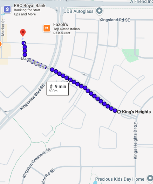 Directions from Kings Heights to Kingsview Dental
